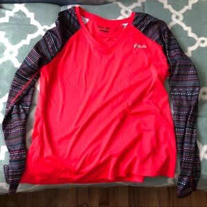 EUC Fila long sleeve work out shirt